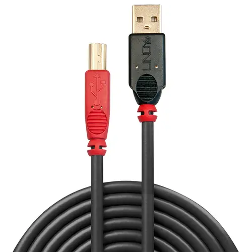42762 cable USB USB 2.0 15 m USB A USB B Negro, Rojo - Imagen 3