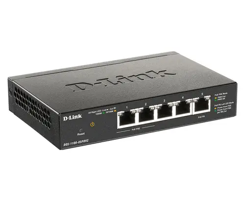 DGS-1100-05PDV2 switch Gestionado Gigabit Ethernet (10/100/1000) Energía sobre Ethernet (PoE) Negro - Imagen 3
