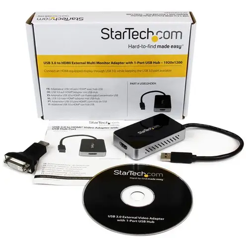 Adaptador de Vídeo Externo USB 3.0 a HDMI con Hub USB 1 Puerto - Tarjeta Gráfica Cable - 1080p - Imagen 5