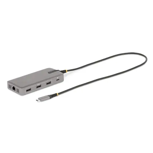 Adaptador Multipuertos USB-C para 3 Monitores - 4K 60Hz Doble + HDMI y DisplayPort 4K 30Hz - Hub USB de 3 Puertos - PD 100W - Docking Station de Viajes - Win/Chrome - Imagen 1