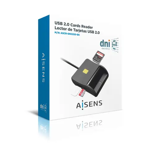 Lector de Tarjeta Inteligente DNI con Lector de Tarjetas SIM, SD, Micro SD, MMC, RS-MMC, MMC Micro, Negro - Imagen 4