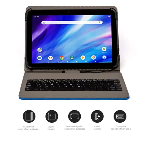 FUNDA TECLADO USB DE 9,7" A 10.5" AZUL - Imagen 3