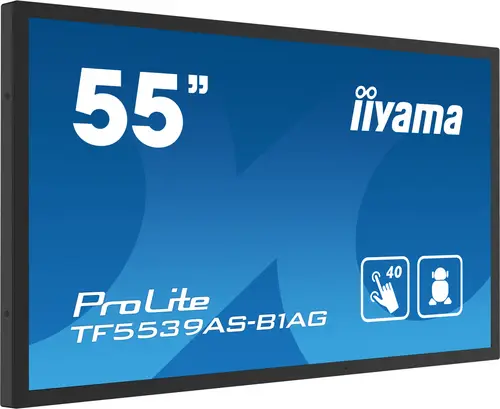 TF5539AS-B1AG pantalla de señalización Pantalla plana para señalización digital 138,7 cm (54.6") LED 500 cd / m² 4K Ultra HD Negro Pantalla táctil Procesador incorporado Android 24/7 - Imagen 3
