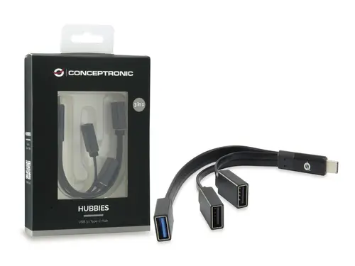 HUBBIES01B hub de interfaz USB 3.2 Gen 2 (3.1 Gen 2) Type-C 5000 Mbit/s Negro - Imagen 2