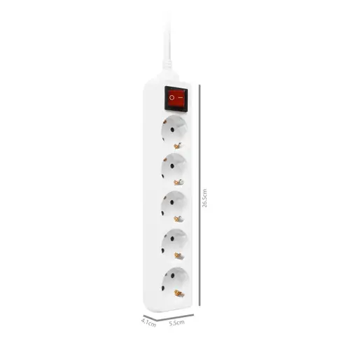 EW3916 base múltiple 1,5 m 5 salidas AC Interior Blanco - Imagen 5