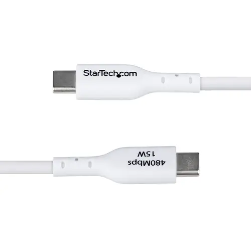 Cable de Carga USB-A a USB-C Blanco de 2m - Cable de Carga USB Tipo C - Carga Rápida de 3A - Cable de Transferencia de Datos USB 2.0 - TPE - Imagen 5