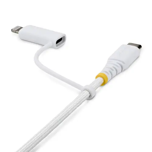 Cable de Carga USB-C de 1m con Adaptador Lightning - Cable Cargador USB Tipo C - 30W/60W(3A) - Cable Tipo C Certificado Apple MFi - Cable Trenzado USB Tipo C para iPhone/iPad/Android - Imagen 2