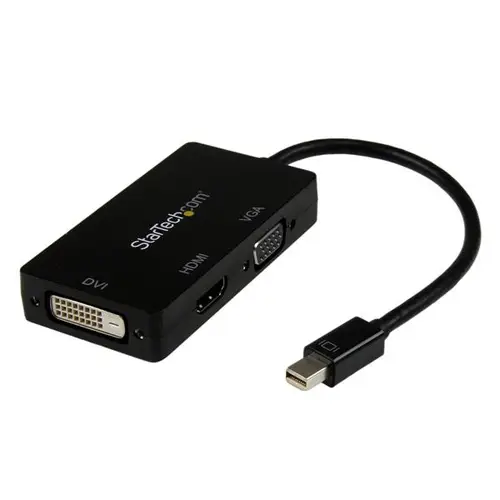 Adaptador Conversor de Mini DisplayPort a VGA DVI o HDMI - Convertidor A/V 3 en 1 para viajes - Imagen 1