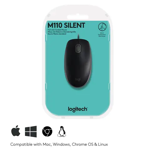 B110 Silent ratón Oficina Ambidextro USB tipo A Óptico 1000 DPI - Imagen 7