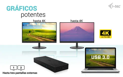 USB 3.0 / USB-C / Thunderbolt, 3x 4K Docking Station Gen 2 + Power Delivery 100W - Imagen 9