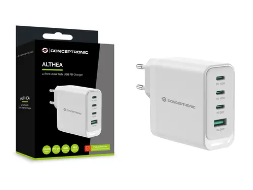 ALTHEA22W100 cargador de dispositivo móvil Universal Blanco Corriente alterna Carga rápida Interior - Imagen 4