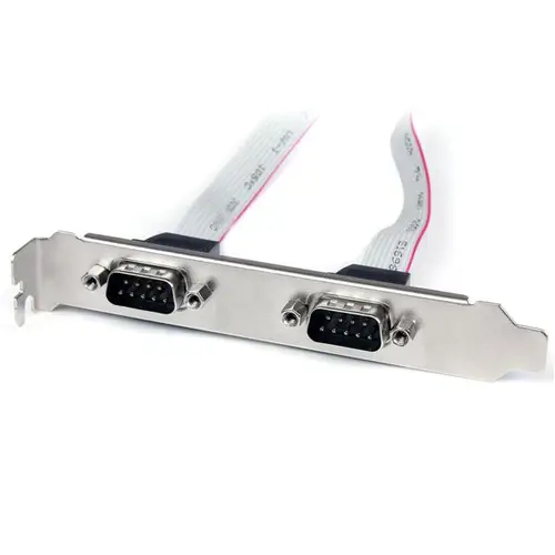 Cabezal Bracket 2 puertos COM de Serie Serial - 2x DB9 Macho - 2x IDC10 Hembra - Imagen 2