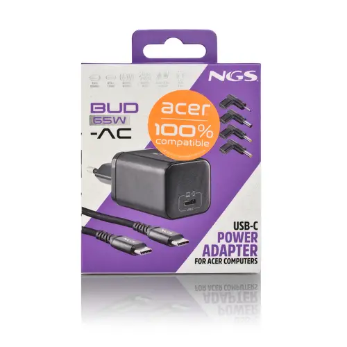 BUD 65W-AC Universal Negro Corriente alterna Carga rápida Interior - Imagen 12