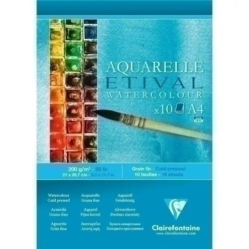 BLOC DIBUJO CLAIR.ETIVAL ACUARELA A4 200 - Pack de 5 unidades