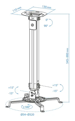 PJ3030TN-B Soporte de techo para proyectores - Imagen 5