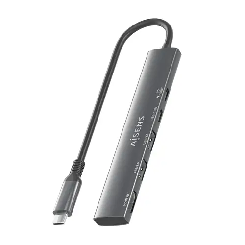USB-C Dock 5 en 1, USB-C A, 1x HDMI 2x USB-A, 1x USB-C, 1x USB-C PD, Gris, 15cm - Imagen 8