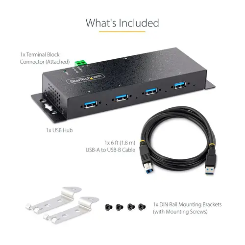 Hub Industrial USB 3.0 de 5Gbps de 4 Puertos - Concentrador USB con Protección de Picos y Descargas ESD - Ladrón USB-A de Montaje en Pared/Escritorio/DIN - Imagen 11