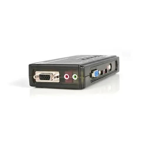 Juego de Conmutador Switch KVM 4 Puertos Vídeo VGA USB 2.0 con Cables y Audio - Imagen 3