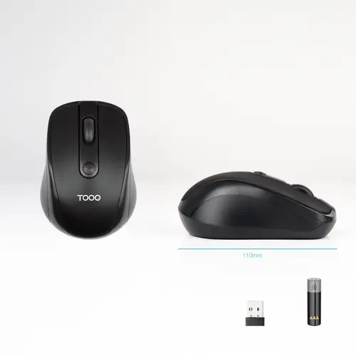 Ratón inalámbrico, 1600 DPI, 4 botones, Negro - Imagen 3