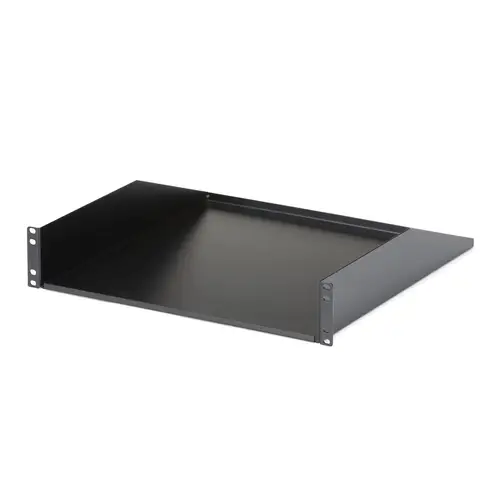 Estante Bandeja Cantilever 2U para Armario Rack de Servidores de 19 Pulgadas - Profundidad Fija de 18 Pulgadas (457,2mm) - 56kg de Carga - en Acero de Servicio Pesado - Negro - Imagen 1