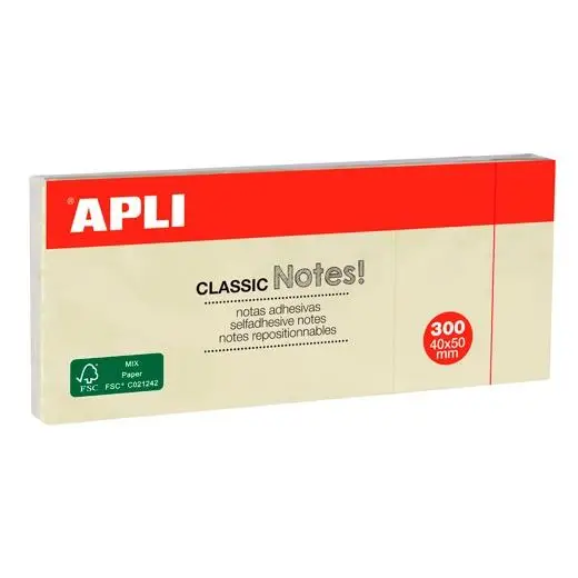 PAQ. 3 BLOC 100H NOTAS ADH. APLI CLASSIC 40X50MM AMAR