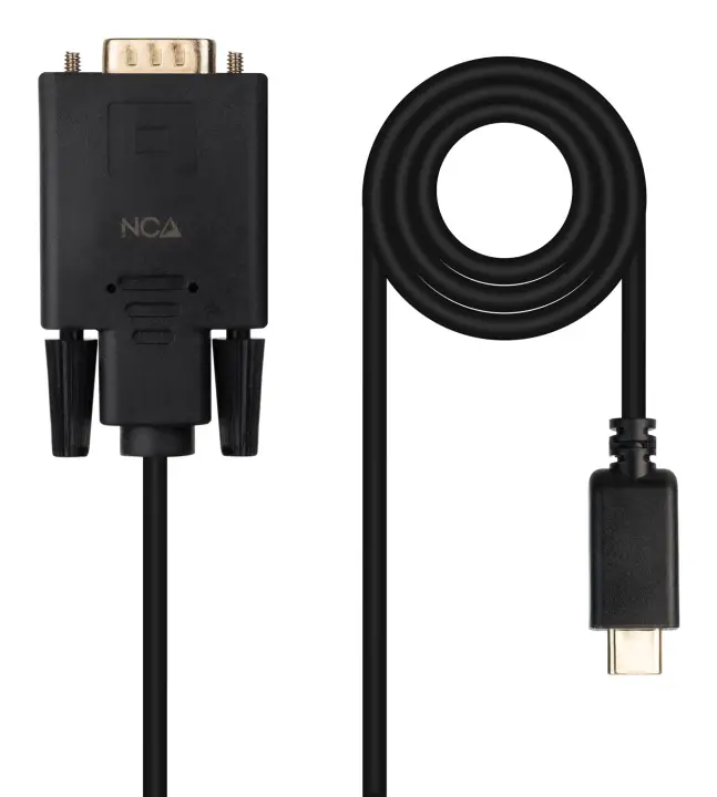 Cable Conversor USB-C/M a VGA/M, 1.8 m, Negro