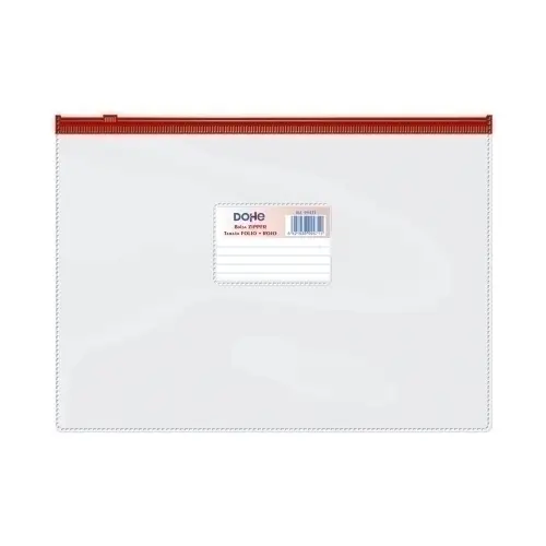 DOSSIER SOBRE DOHE ZIP Fº APAIS. PVC ROJ - Pack de 24 unidades