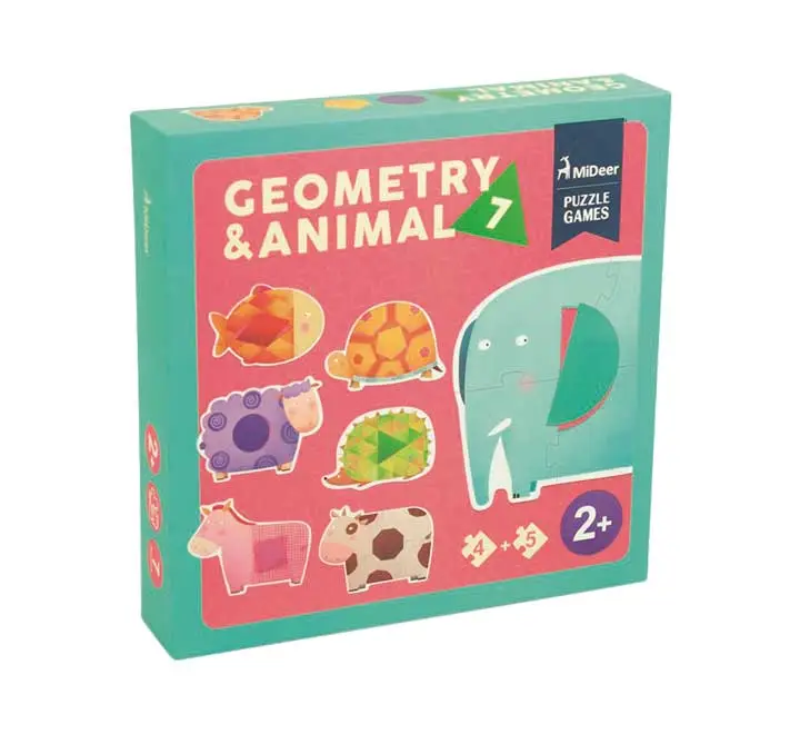 SET 7 PUZZLES MIDEER ANIMALES+GEOMETR. MD3022