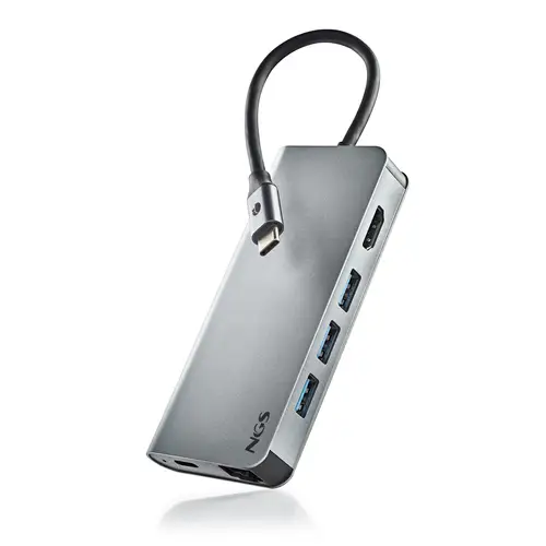 WONDER DOCK 8 USB 2.0 Type-C Plata - Imagen 1