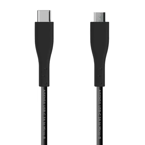 Cable USB 2.0 3A, tipo USB C/M - micro B/M, Negro, 1.0 m - Imagen 1