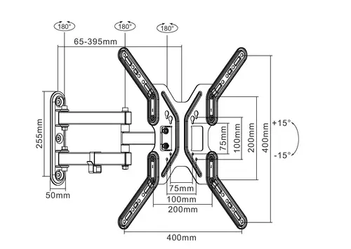 650108 Soporte de pared articulado para TV de 13"-55 - Imagen 4