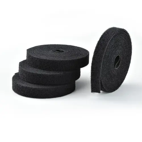 Paquete de 4 Bobinas de 4,6m de Bridas de Gancho y Bucle - 1,27cm de Ancho - Color Negro - Bridas Reutilizables - Bridas Sujetacables - Bridas Ajustables de Tela - De Cortar - A Granel - Imagen 2