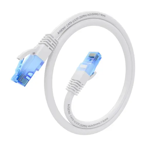 Cable De Red Latiguillo RJ45 Cat.6 UTP AWG26 CCA, Blanco, 30 cm - Imagen 2