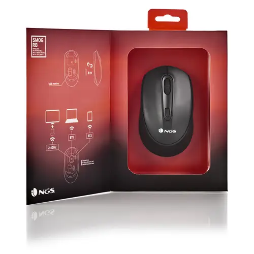 SMOG-RB ratón Juego Ambidextro RF Wireless + Bluetooth Óptico 2400 DPI - Imagen 10