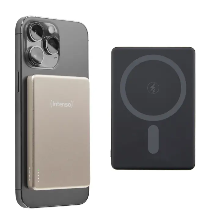 MW5000 Batería Externa Magnética 5000 mAh  Compatible con MagSafe, Carga Inalámbrica 15W, USB-C PD 20W, Delgada y Compacta  Probada en Alemania  Champán