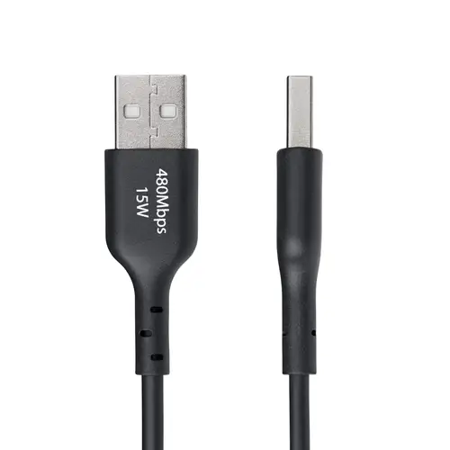 Cable Cargador USB-A a USB-C de 1m - Cable Adaptador USB-A a USB Tipo C - 3A - Cable de Carga y Sincronización - USB 2.0 - Recubrimiento de TPE - M/M - Negro - Imagen 2