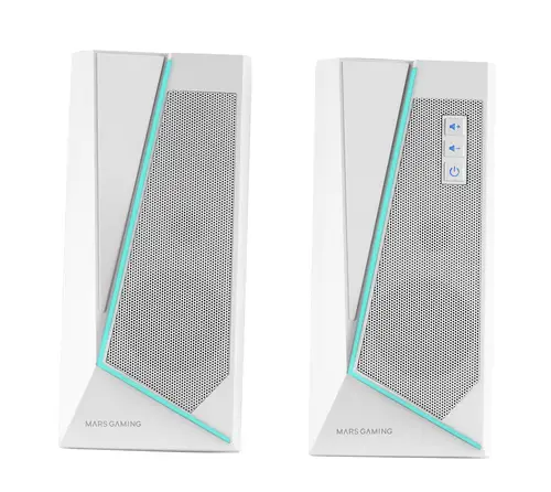 ALTAVOCES 2.0 BLUETOOTH 5.0 MS7 WHITE 20W RMS ILUMINACION RGB DINAMICO PROCESADOR DSP - Imagen 7