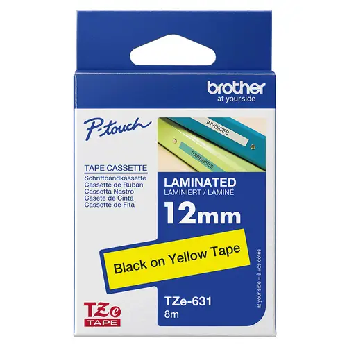 TZE-631 cinta para impresora de etiquetas Negro sobre amarillo - Imagen 3