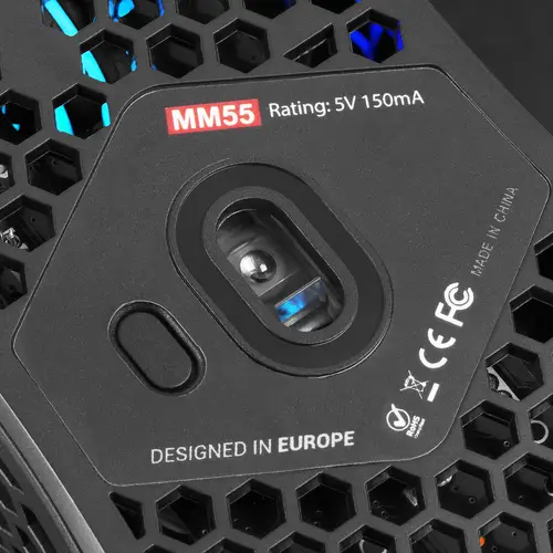 MM55 Negro, Ratón Gaming RGB Chroma, Ultra-ligero 55g, 12800 DPI, Switches Mecánicos Programables HUANO - Imagen 6