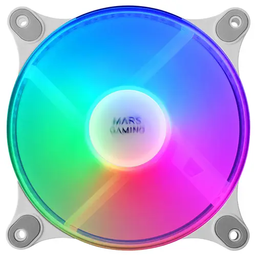 MFDUO, Kit 2 Ventiladores FRGB Rainbow 360°, Ultra-silencioso, Doble Conexión 3PIN + 4PIN, Blanco - Imagen 2