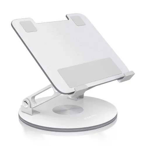 Soporte de Sobremesa Giratorio Ajustable Para Portatil / Tablet 7-13, Plata - Imagen 1