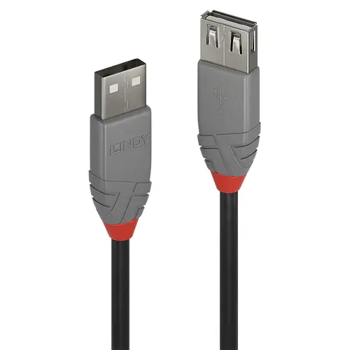 36702 cable USB USB 2.0 1 m USB A Negro, Gris - Imagen 1