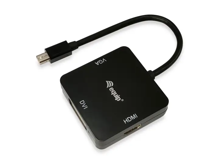 133439 adaptador de cable de vídeo 0,15 m Mini DisplayPort DVI-D + VGA (D-Sub) + HDMI Negro