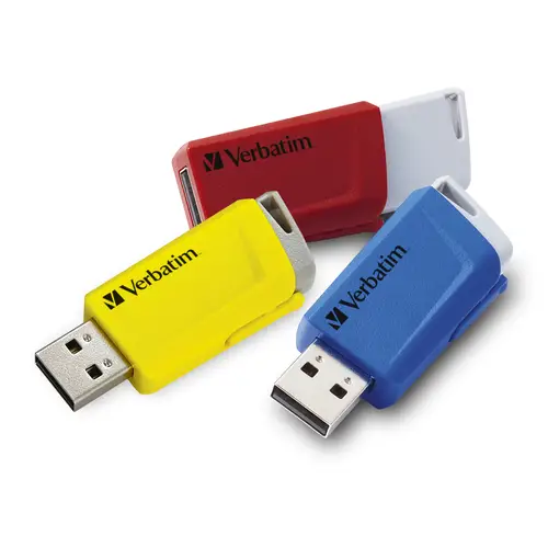 Store 'n' Click - Unidad USB 3.2 GEN1 - 3x16 GB, Rojo/Azul/Amarillo - Imagen 1