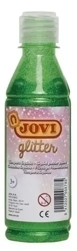 TEMPERA JOVI LIQ.GLITTER 250 ml VERDE