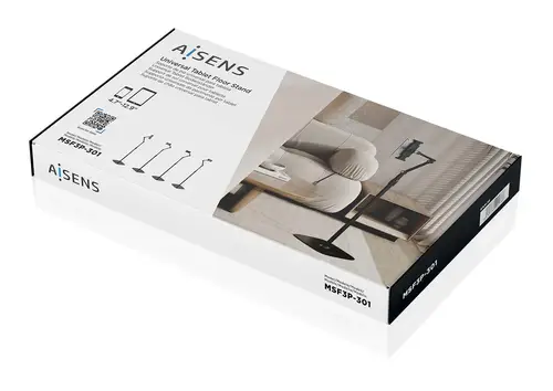 Soporte de suelo universal ajustable (3 pivotes) para tablet, Negro - Imagen 6