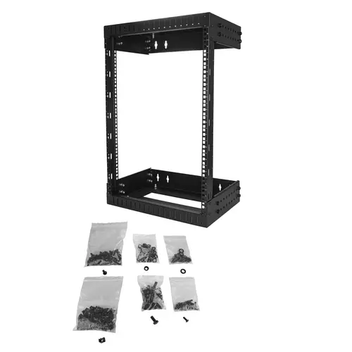 Rack de Servidores Abierto de 15U de Pared - de 19 Pulgadas - de 2 Columnas - de Profundidad Ajustable - para Equipo de Redes - AV - de Servicio Pesado - Imagen 5