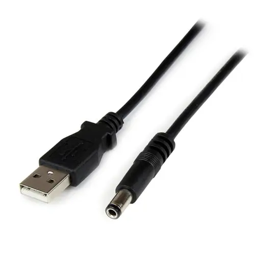 Cable Adaptador 1m USB A Macho a Conector Coaxial Barrel Alimentación Corriente Tipo N 5,5mm 5V DC - Imagen 1