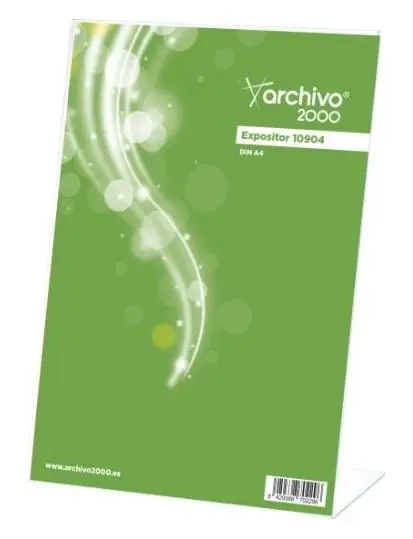 ARCHIVO 2000 EXPOSITOR SOBREMESA EN FORMA DE L DIN A5 VERTICAL 65X150X215 MM CRISTAL TRANSPARENTE