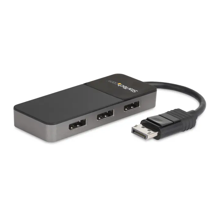 Hub MST de 3 Puertos DisplayPort 1.4 - Divisor Splitter DP para 3 Monitores - Adaptador DisplayPort a 3x DisplayPort de 4K - Alimentado por USB - Windows Solamente